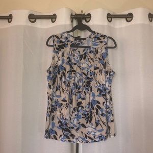 Kasper Cream Floral Sleeveless Top